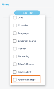 Applicant steps filter