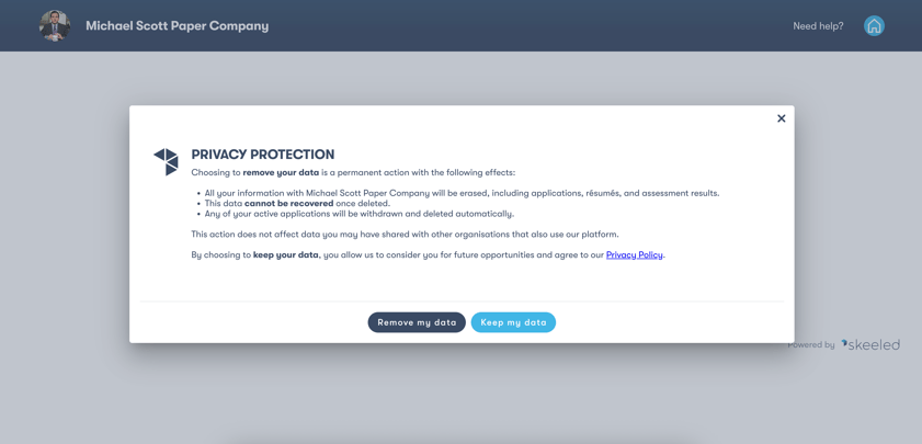 Candidate portal 3