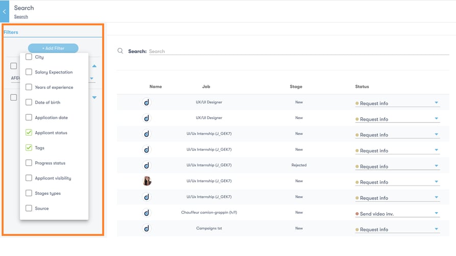 Search new UI