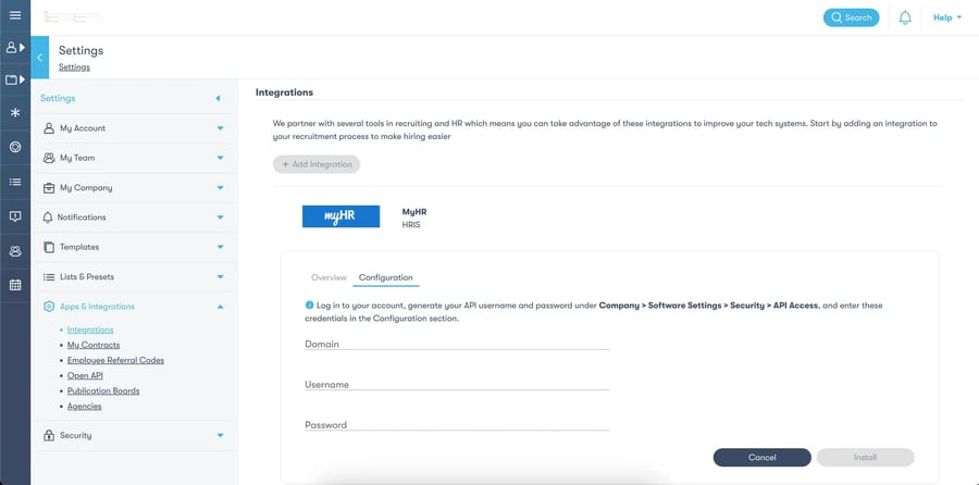 myhr integration