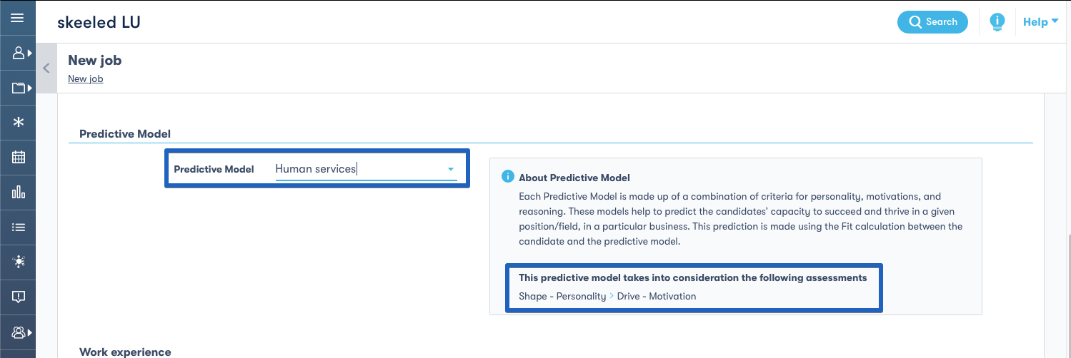 Type of assessment suggestion by the software