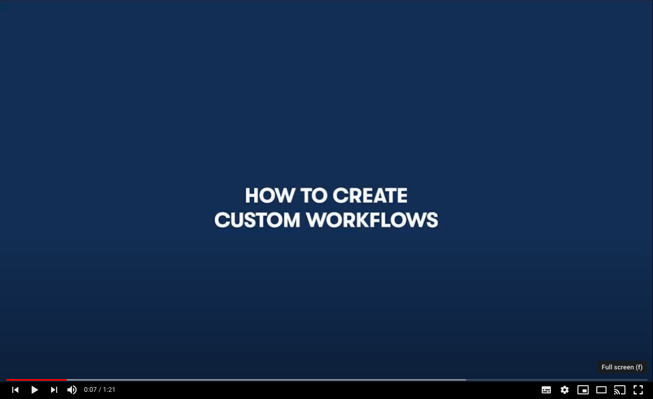 How to create custom workflows video